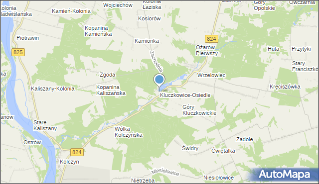 mapa Kluczkowice-Osiedle, Kluczkowice-Osiedle na mapie Targeo